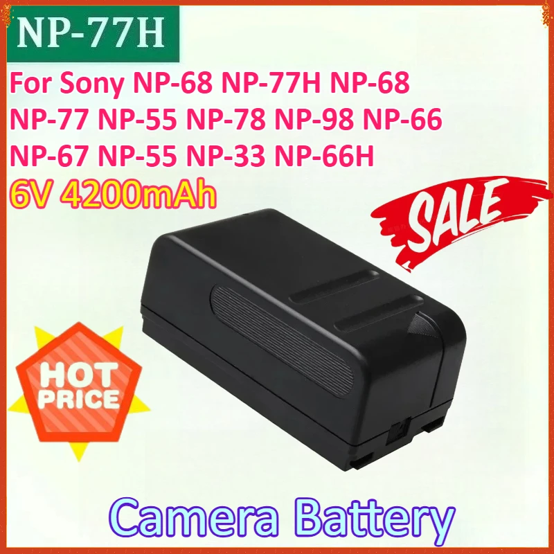 

New NP-77H 6V 4200mAh 25.2Wh Camera Battery for Sony NP-68 NP-77H NP-68 NP-77 NP-55 NP-78 NP-98 NP-66 NP-67 NP-55 NP-33 NP-66H