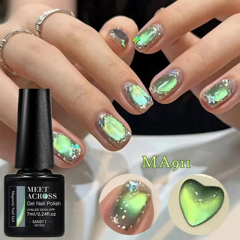 Esmalte em Gel Magnético Shadow Star Bamboo Cat com Brilho Cristalino, Semi-Permanente, Removível por Imersão, Verniz em Gel UV, Suprimentos para Unhas