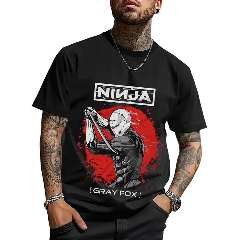 Metal Gear Solid MGS Game Gift T‑Shirt for Gamer Unisex Cotton Short Sleeve Tees Solid Snake Graphic Print Streetwear Tops
