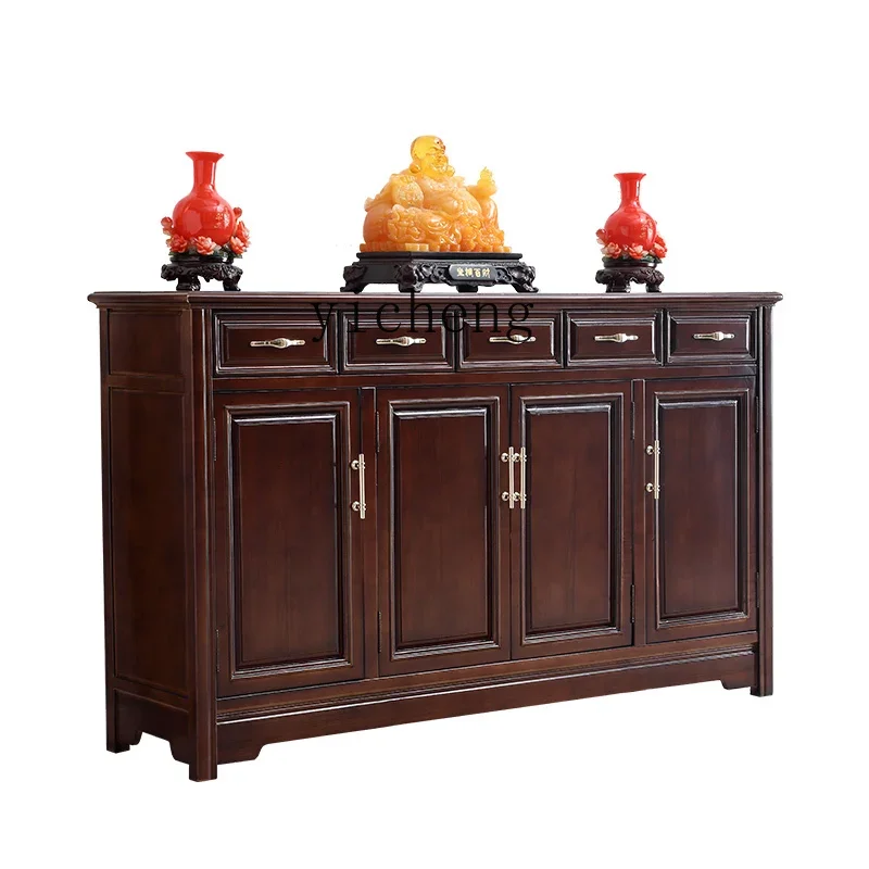 E22  new Chinese-style all-solid wood altar home living room God of Wealth offering table