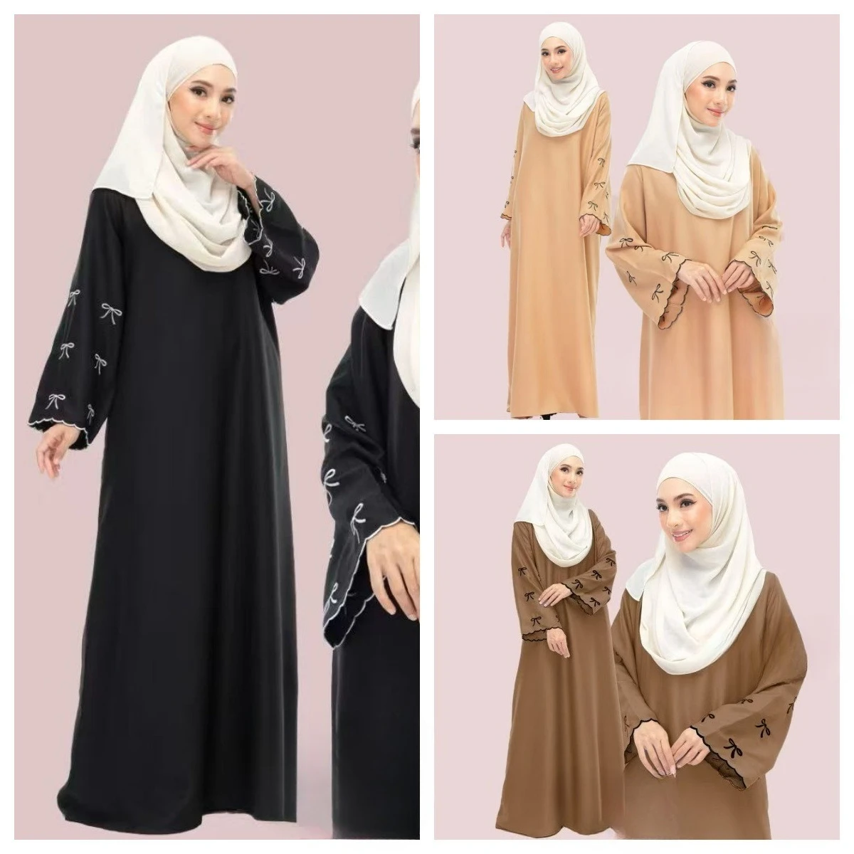 

Ид Абая женское праздничное платье с вышивкой и бантом Дубай Longue Vestidos Largos длинный халат мусульманский Рамадан Марокко молитвенный кафтан халаты