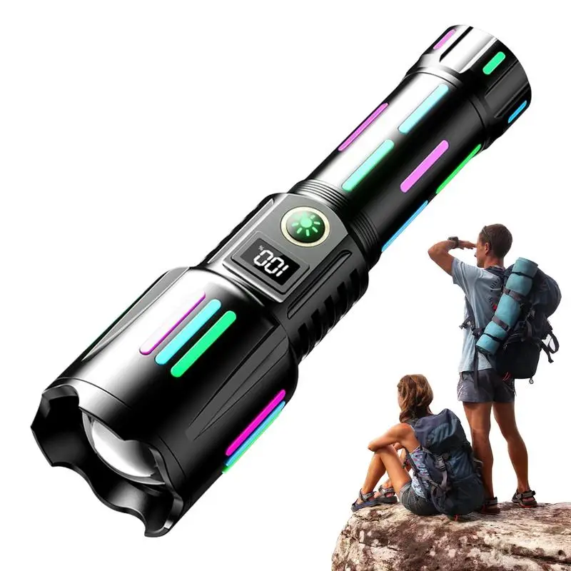 

High Strong Power Led Flashlights Emergency Spotlights Zoom USB Rechargeable Camping Torch