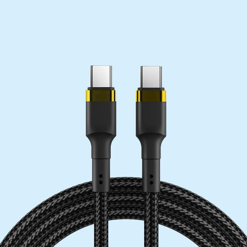 

120W 0.25m/1m/1.5m/2m Fast Charging Data Cable Dual Type-C Ports Braided Charging Cable Charger Accessories for Samsung IPhone