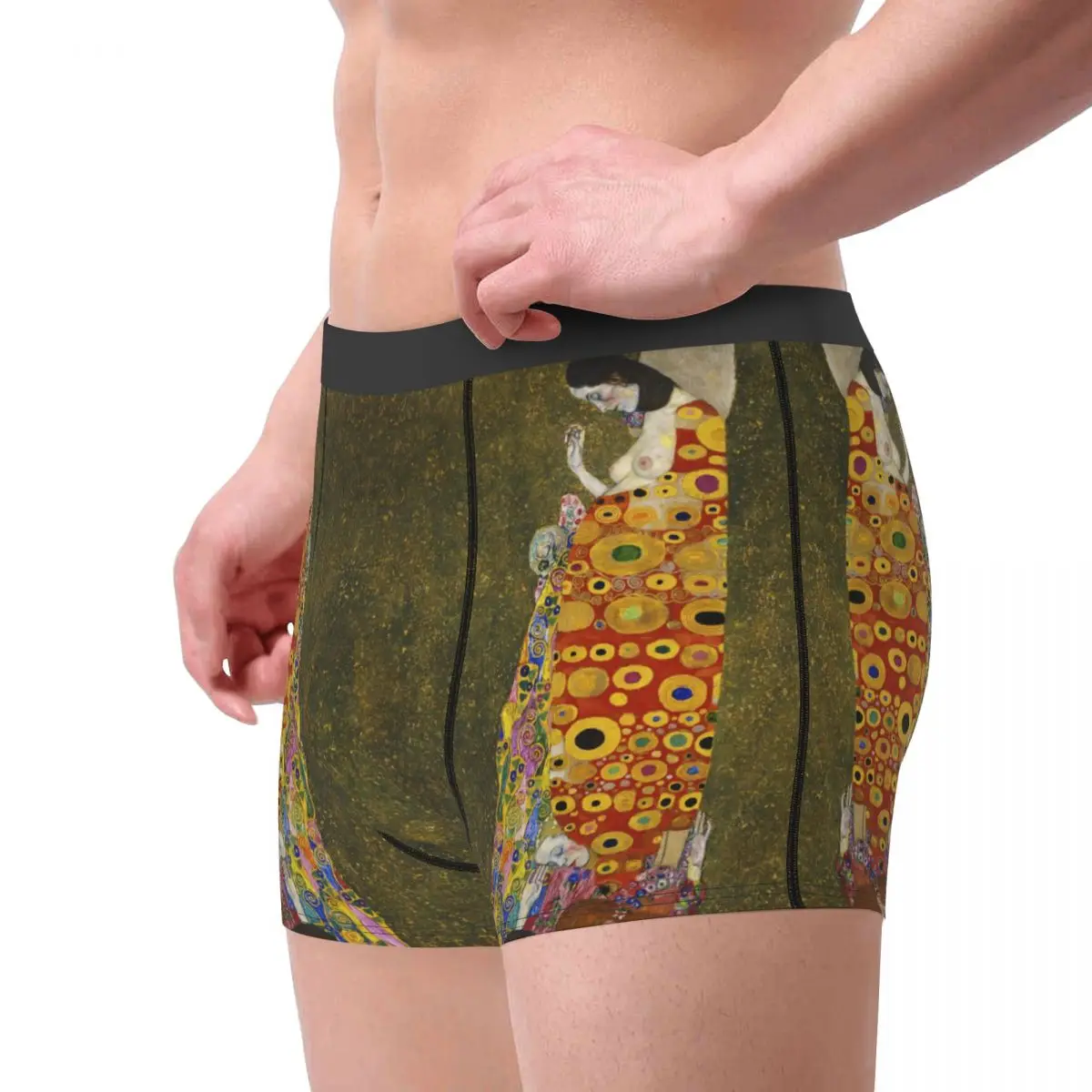 Slip Boxer da uomo Gustav Klimt The Kiss, biancheria intima altamente traspirante, pantaloncini con stampa 3D di alta qualità regali di compleanno