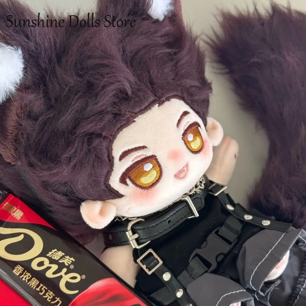 

HOT Game Valko Love and Deepspace Animal Ear Tail Plush Doll With skeleton Body Dress Up Clothes Outfit Stuffed Toys Gift 20cm