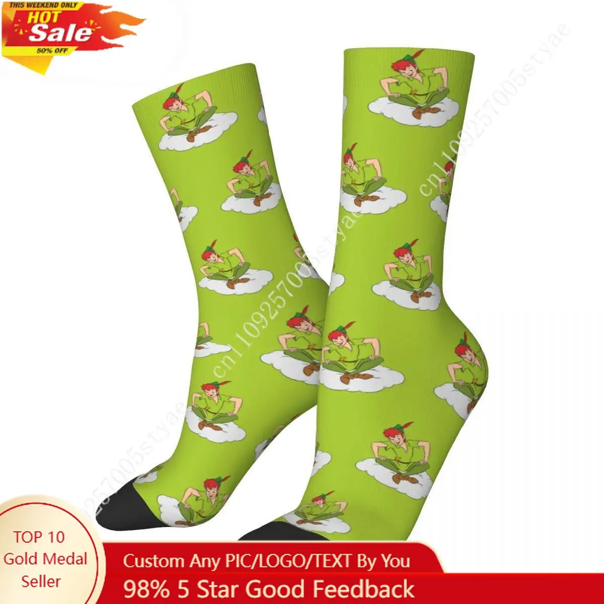 

New Men's Socks Casual Peter Pan Cartoon Sock New Skateboard Women Socks Spring Summer Autumn Winter