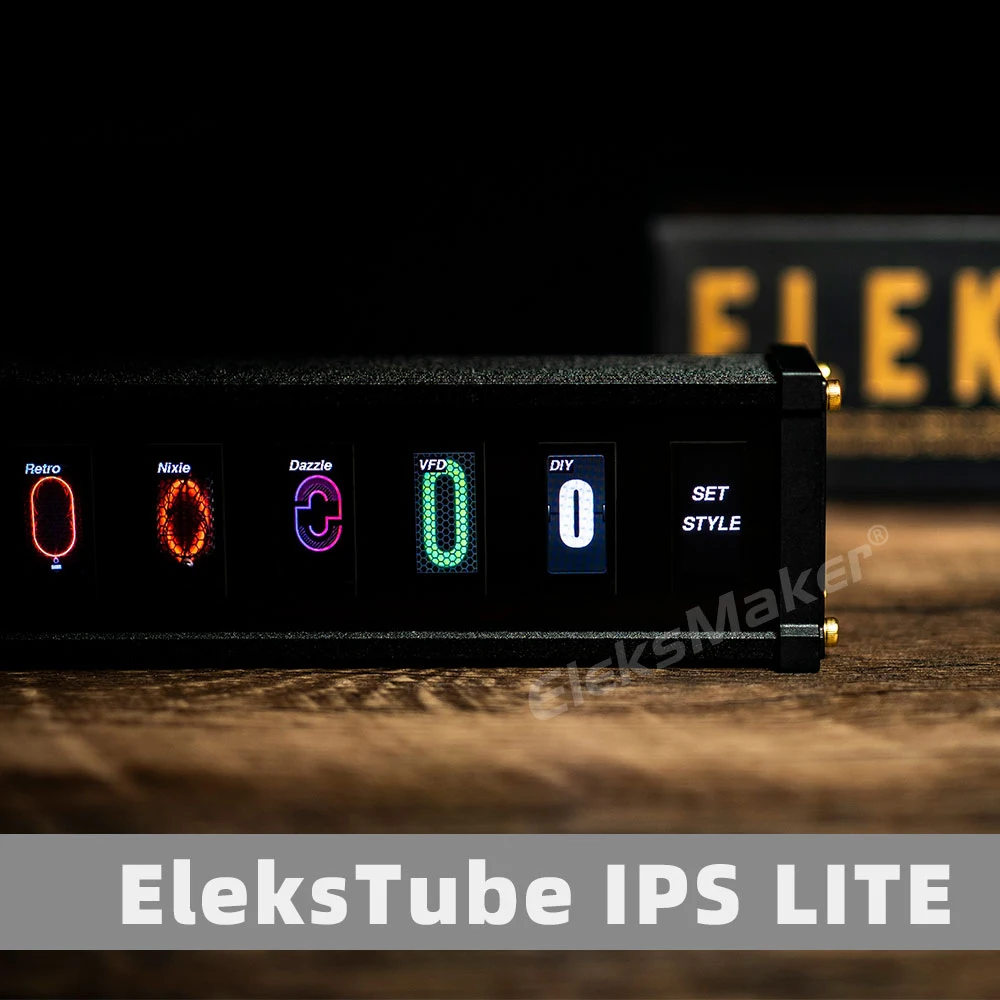 EleksTube IPS 6-Bit IPS Retro bersinar Analog, jam listrik tabung Nixie