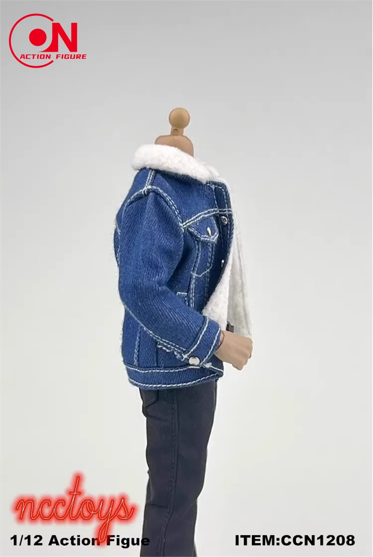CCN1208 1/12 Lammdaunen-Jeansjacke, lässig, CCN1207, T-Shirt, CN1205, Hosen, Kleidung, Zubehör für 15,2 cm große männliche Soldat-Actionfigur-Körper