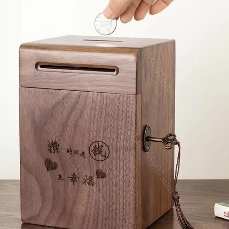 Interactive Password Lock Money Bank Safe Box One-way Deposit Coin Saving Box Gift