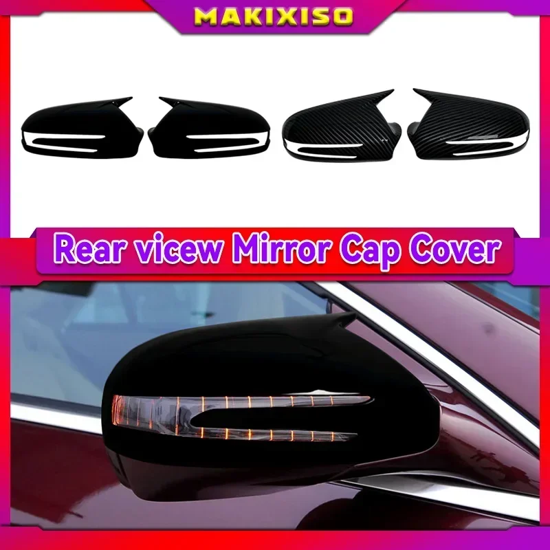 Side Mirror Cap Covers For Mercedes Benz CLS C219 W219 CLS280 300 320 350 2009-2011 Black Sticking