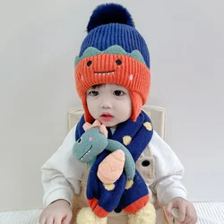 Winter Autumn Baby Knit Children Scarf Kids Beanie Cap Warm and Thickened Baby Bonnet Cap For Girls Boys Ear Protection Hat