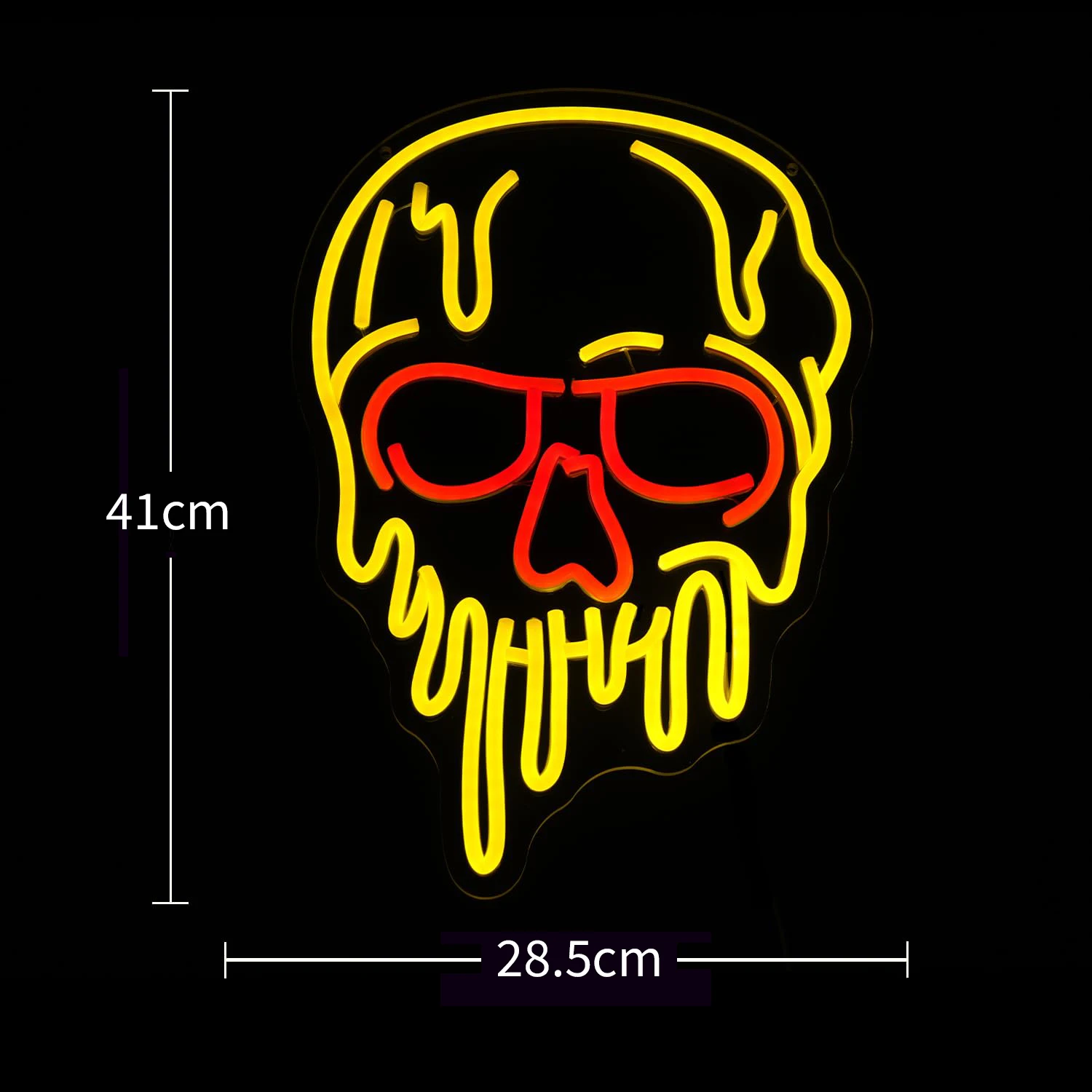 ذوبان الجمجمة LED النيون تسجيل ل جدار ديكور USB بالطاقة عكس الضوء هالوين الرعب تضيء رجل كهف بار الرعب نافذة المنزل ديكور