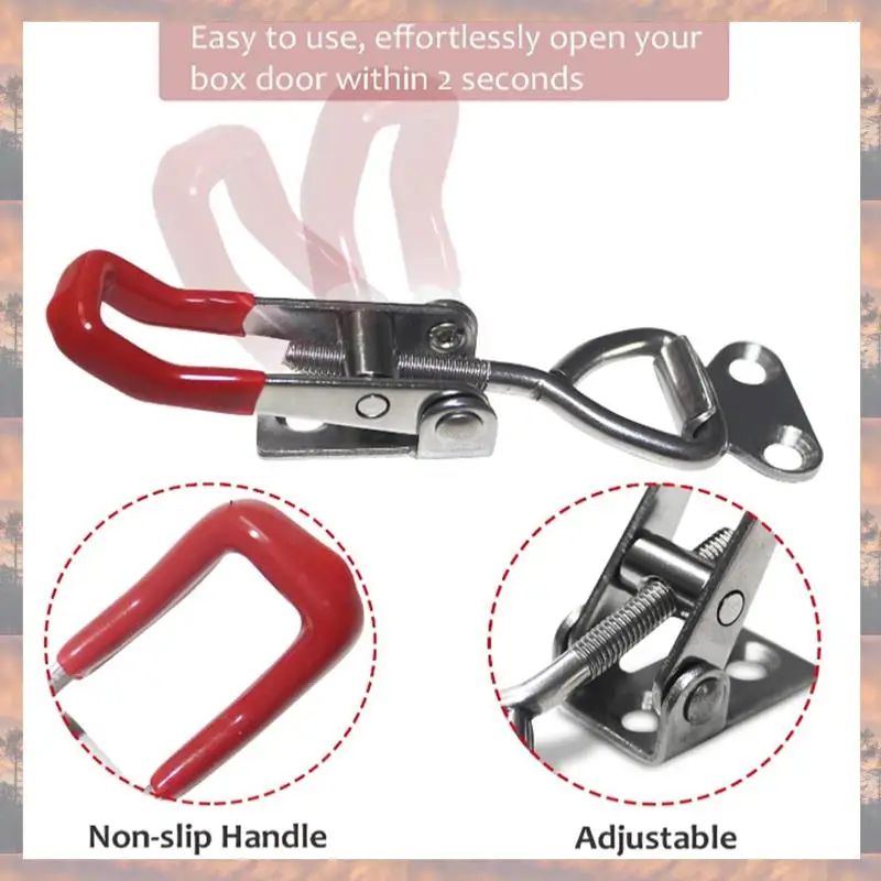 2025 Trend 4PCS Stainless Steel Locks Adjustable Buckles Horizontal Clamp Quick Door Bolt Clamp