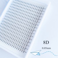 7D 8D 10D 12D Large Tray 320 Fans Pointy Sharp Slim Tips Heat Bonded Volume Premade Fan Lashes Pre Made Fanned Eyelash Extension