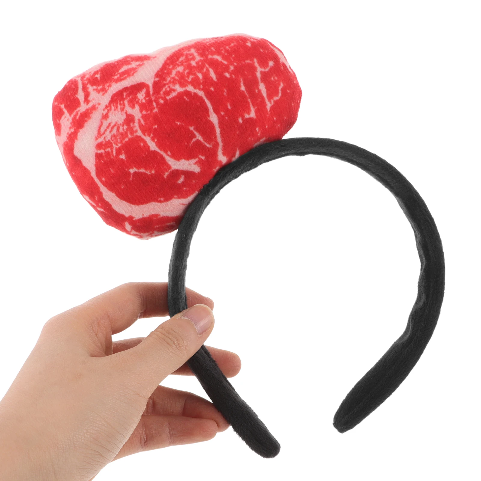 

Funny Simulated Meat Headdress Realistic Design Comfortable Wear Party Accessories Food Hairband Plastic Costume