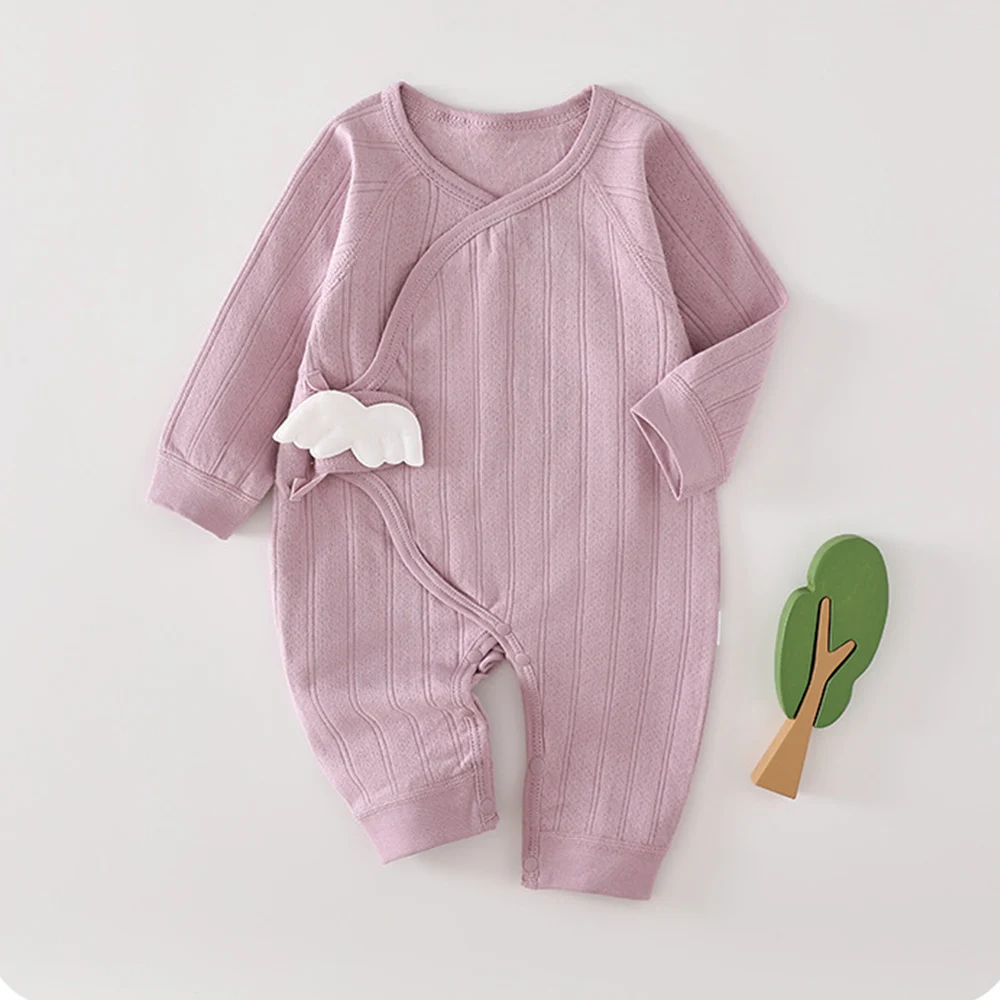 Baby Winter Jumpsuits Solid Color 100% Cotton Spring Autumn Hospital Newborn Clothes 0-6 Months Unisex Baby Rompers For Boy Girl