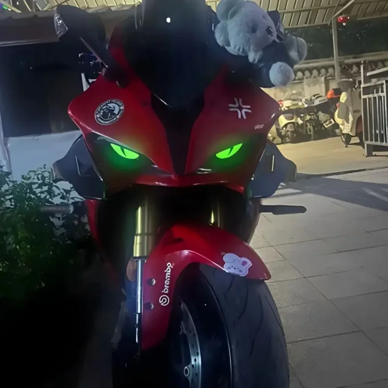 YITAPE 2PCS Reflective Devil Eye Stickers Waterproof Decals for Car & Motorcycle