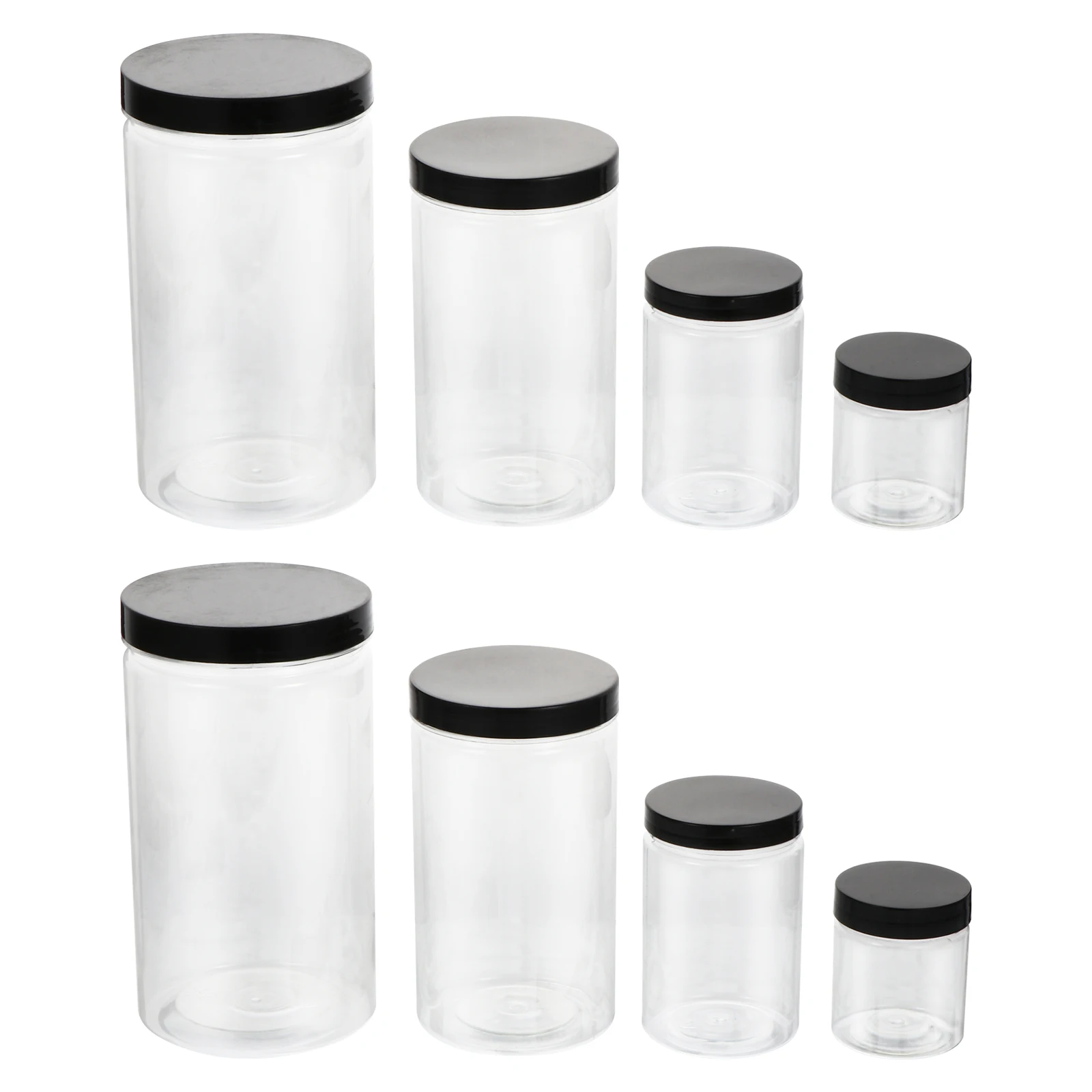 

8pcs Food Storage Jars Clear Airtight Canisters for Sugar Honey Sealed Containers PET Material Practical Gifts