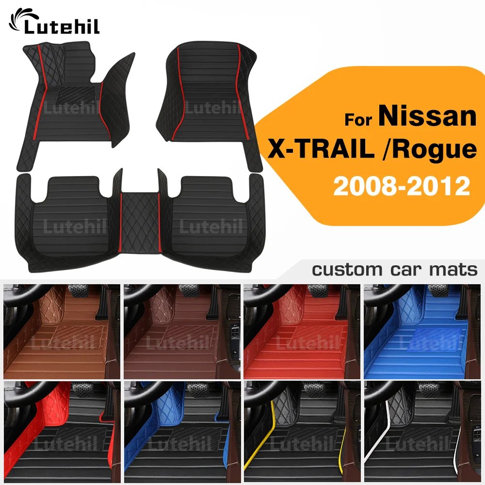 For Nissan X-TRAIL /Rogue 2008-2012 11 10 09 Custom Car Floor Mat Automobile Carpet Interior Details Accessories Protective Pads