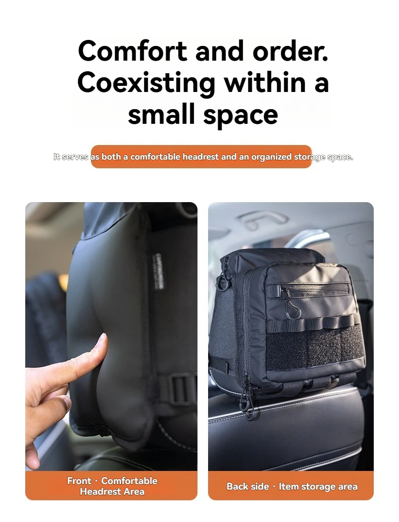 CAMPINGMOON Camping Rear Seat Headrest Expansion Storage Bag Off road Equipment Storage Bag BK-PL