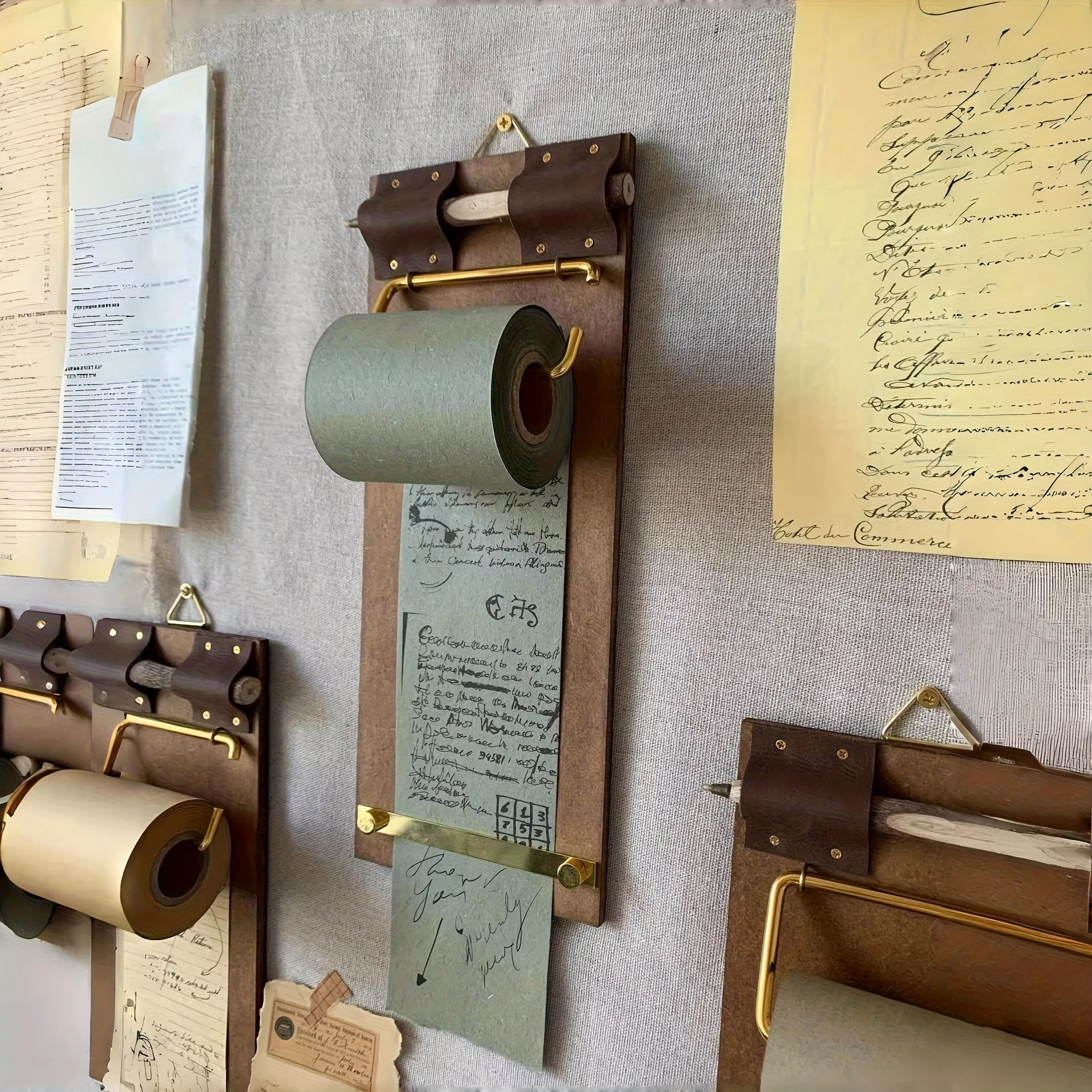 1 x Vintage-Nudelholzbrett für Zuhause, Büro, Klassenzimmer oder Pinnwand-Ersatz, langlebiger Bambus