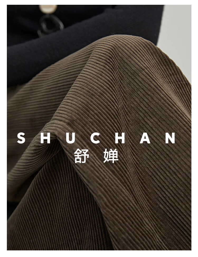 Fleece [Retro Maillard] Extended Corduroy Pants Women's Wide-leg Pants Tall Straight Casual Pants 100% Cotton