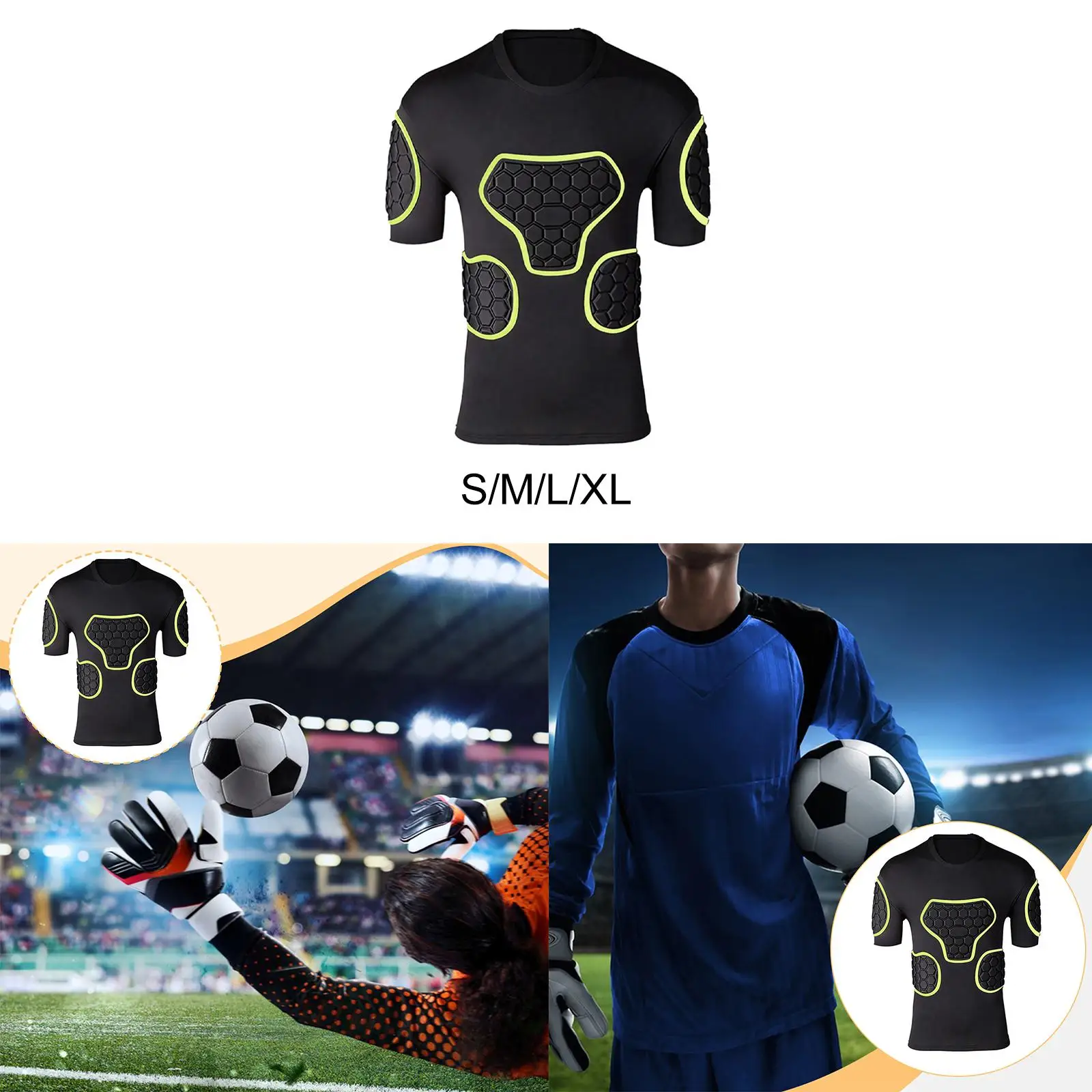 Men EVA Padded Football Compression Shirt Versatile Breathable Rib Protector
