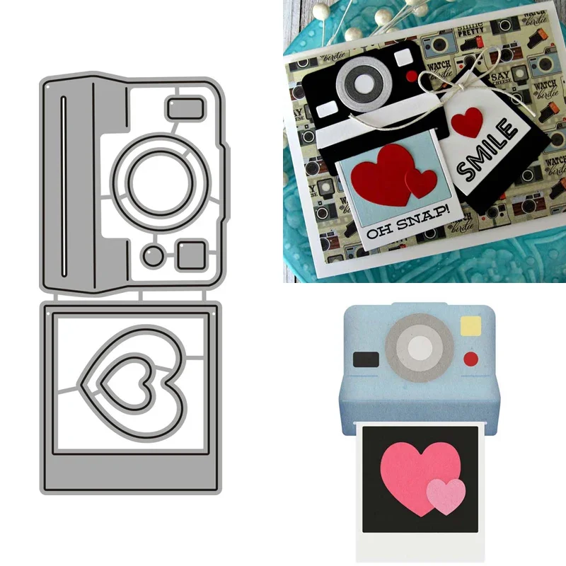 2021 AliliArts Metal Cutting Dies Heart Camera diy Scrapbooking Photo Album Decorative Embossing PaperCard Crafts Die