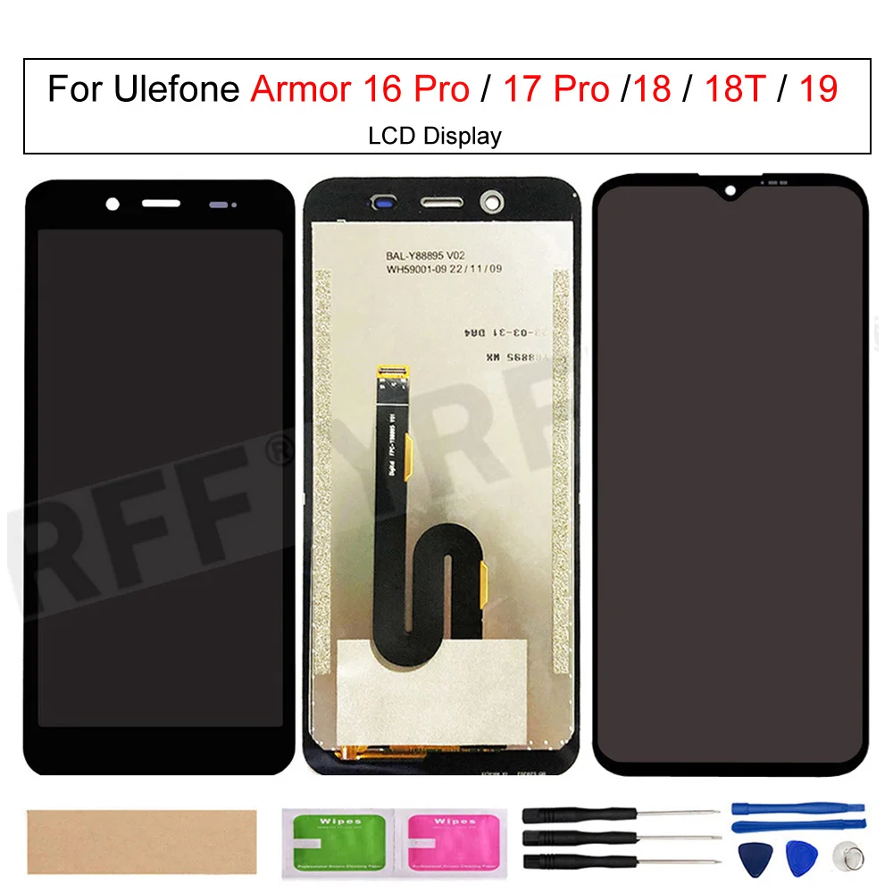 LCD Display For Ulefone Power Armor 16 Pro, 18T, 18T, 19, 17 Pro,Touch Screen Digitizer Assembly Replacement