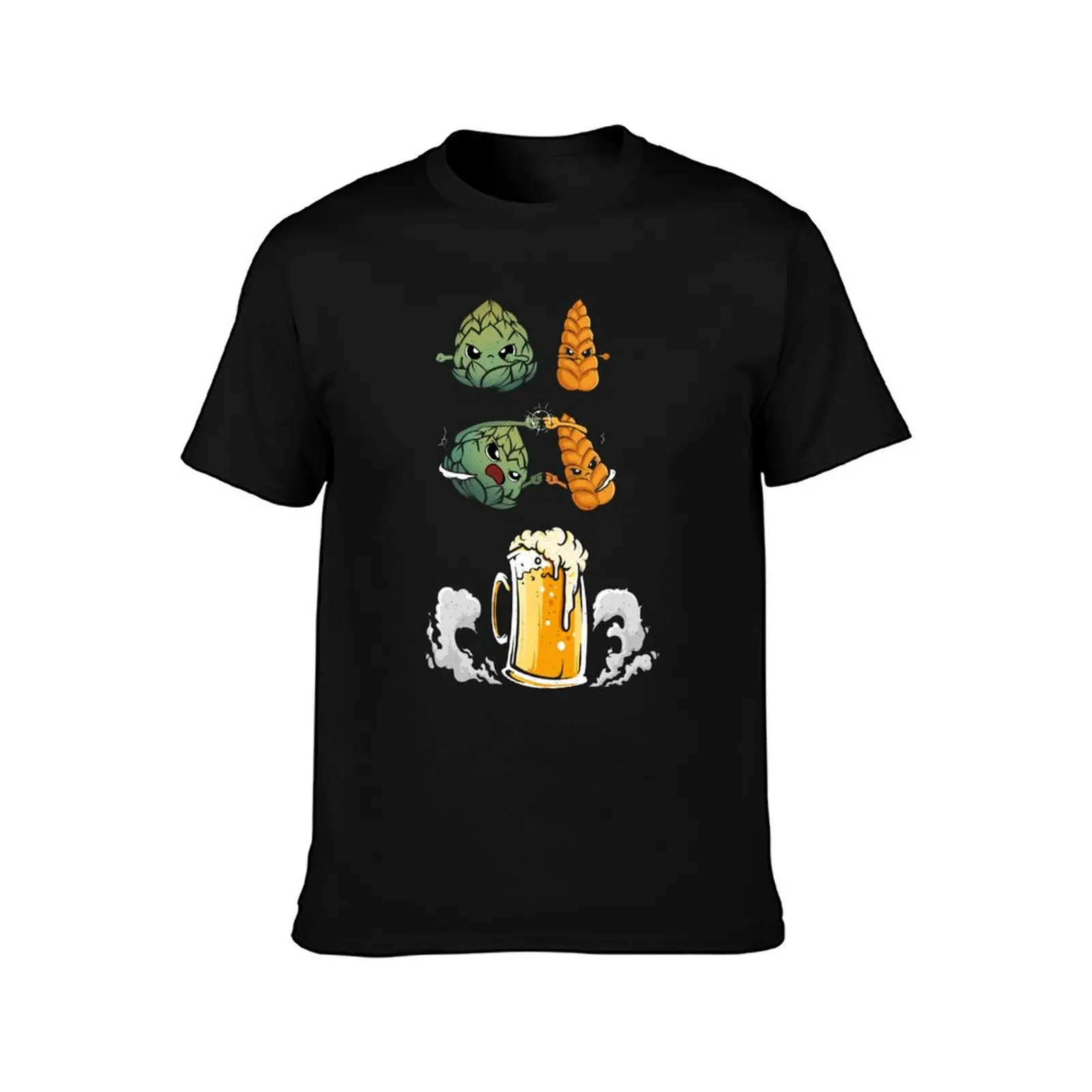 Hops & Malt Fusion to Beer - Funny T-Shirt Big Size Simple T-Shirt