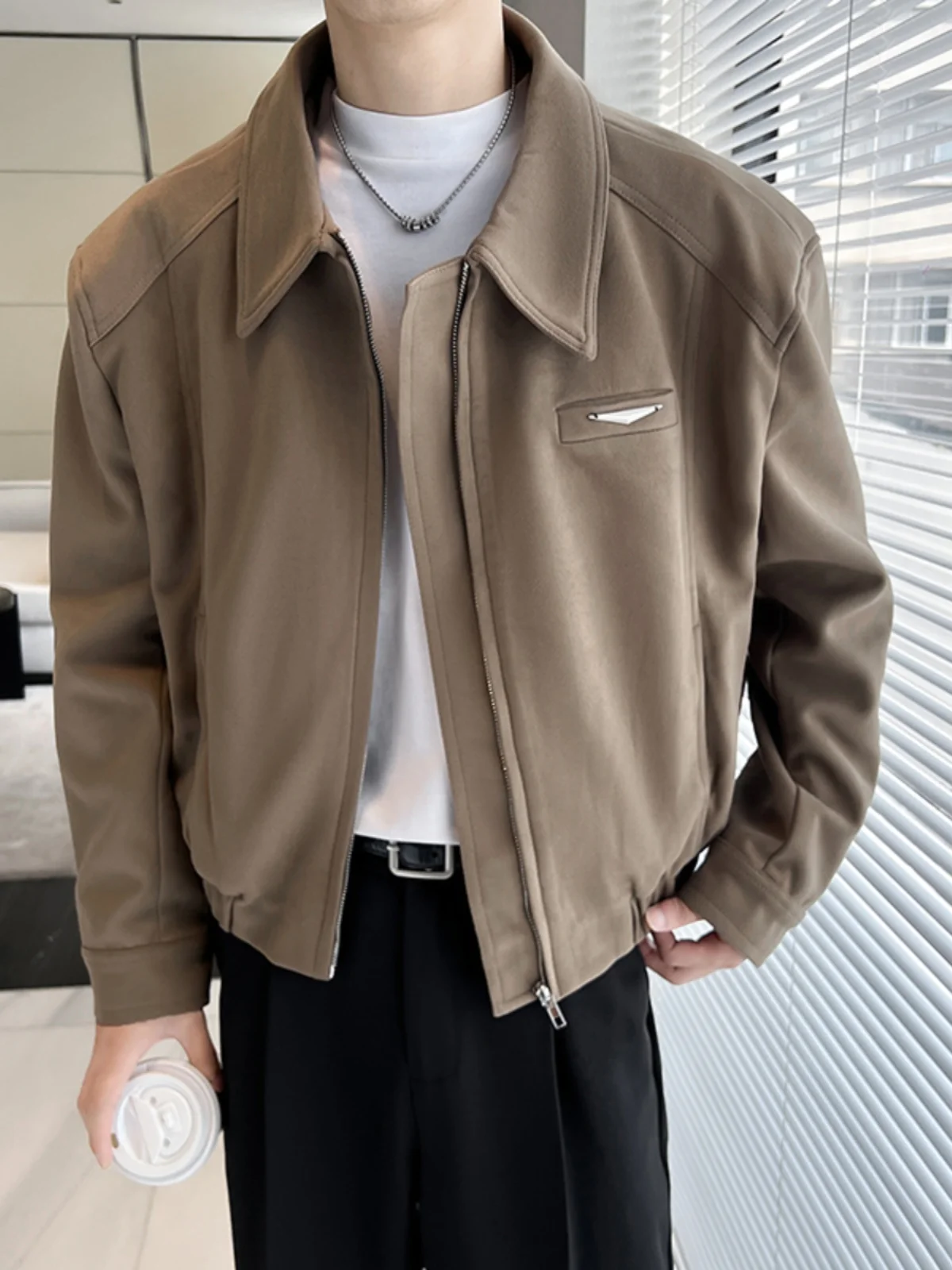 

Cleanfit ort Casual Admin Jaet Men's Faion Maturi Light Loose Korean Sle Leisure Autumn Spring Season Outerwear