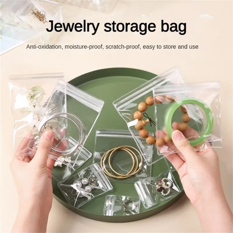 1pcs Thicken PVC Jewelry Package Bags Transparent Anti-Oxidation Organizer Display Packaging Storage Self Sealing Pouches