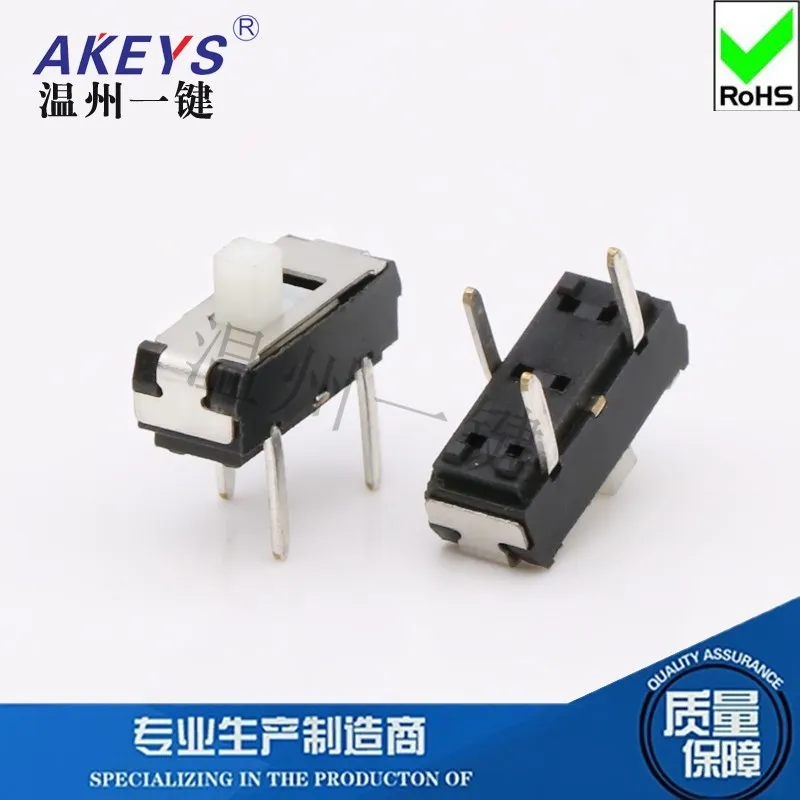 MSS-12D16 Pin Small Toggle 3-Leg 2-Gear Vertical Direct Plug Toggle Switch Black and White Handle Micro Mini