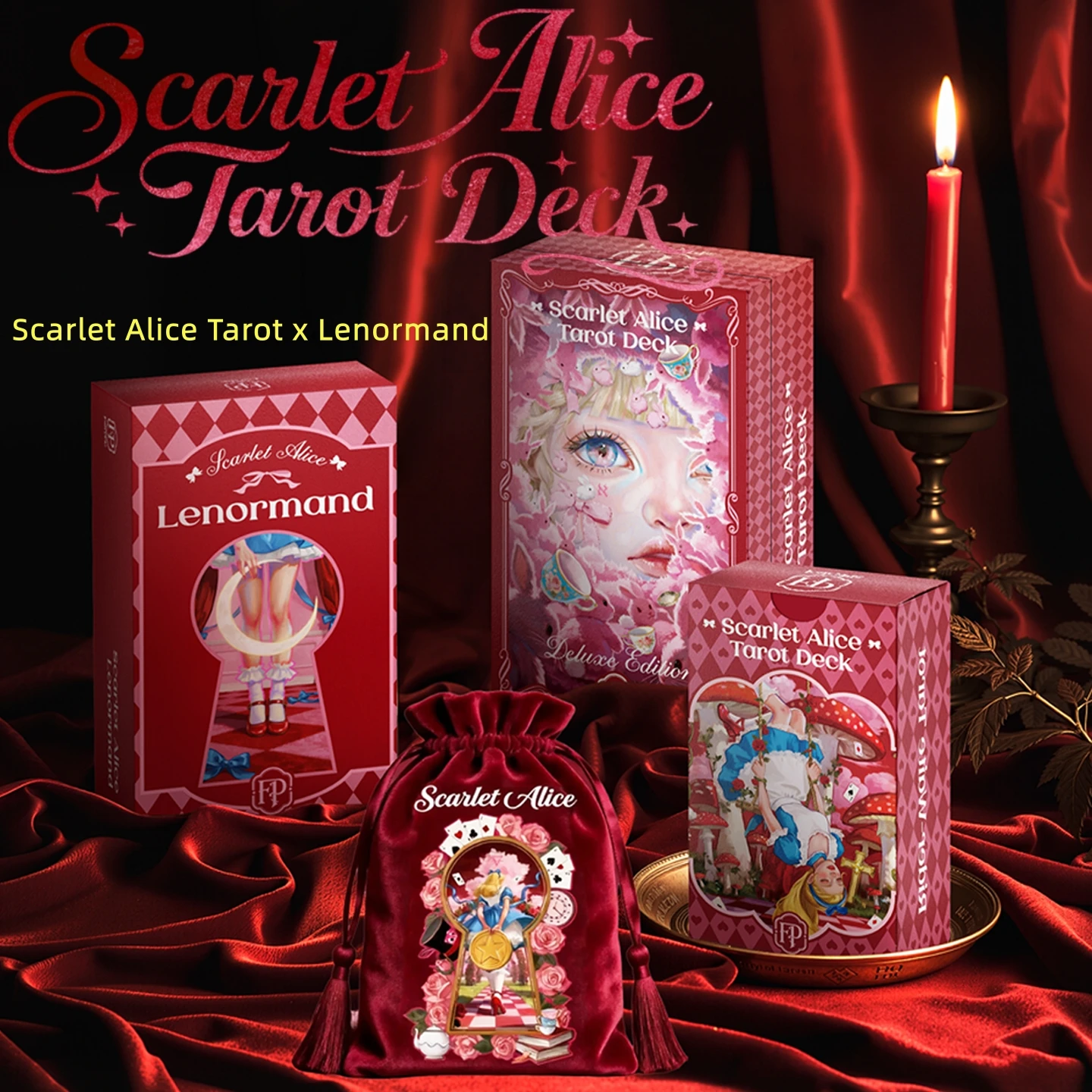 2026 New Original Scarlet Alice Tarot Cards Guidebook Beginners Learning Divination Fate Oracle Rider Waite Tarot Cards English