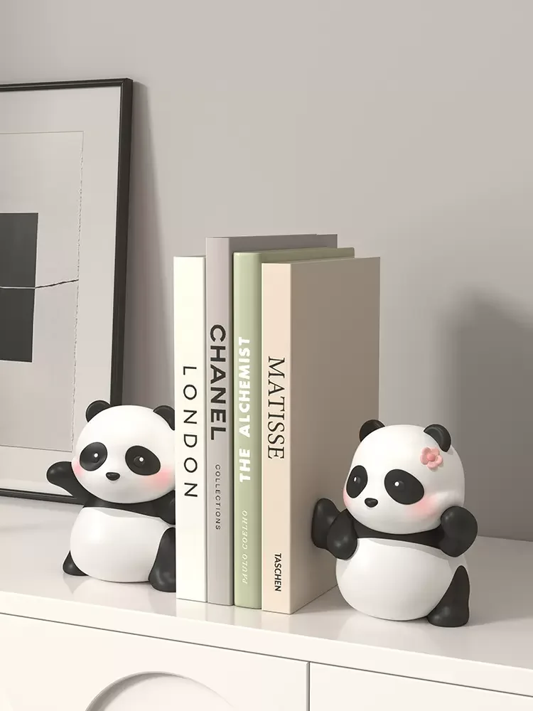 Cute Panda Bookends Ornaments Entrance Bookshelf Living Room Wine Cabinet Office Desktop Bookend Decor Decorative Figurines New