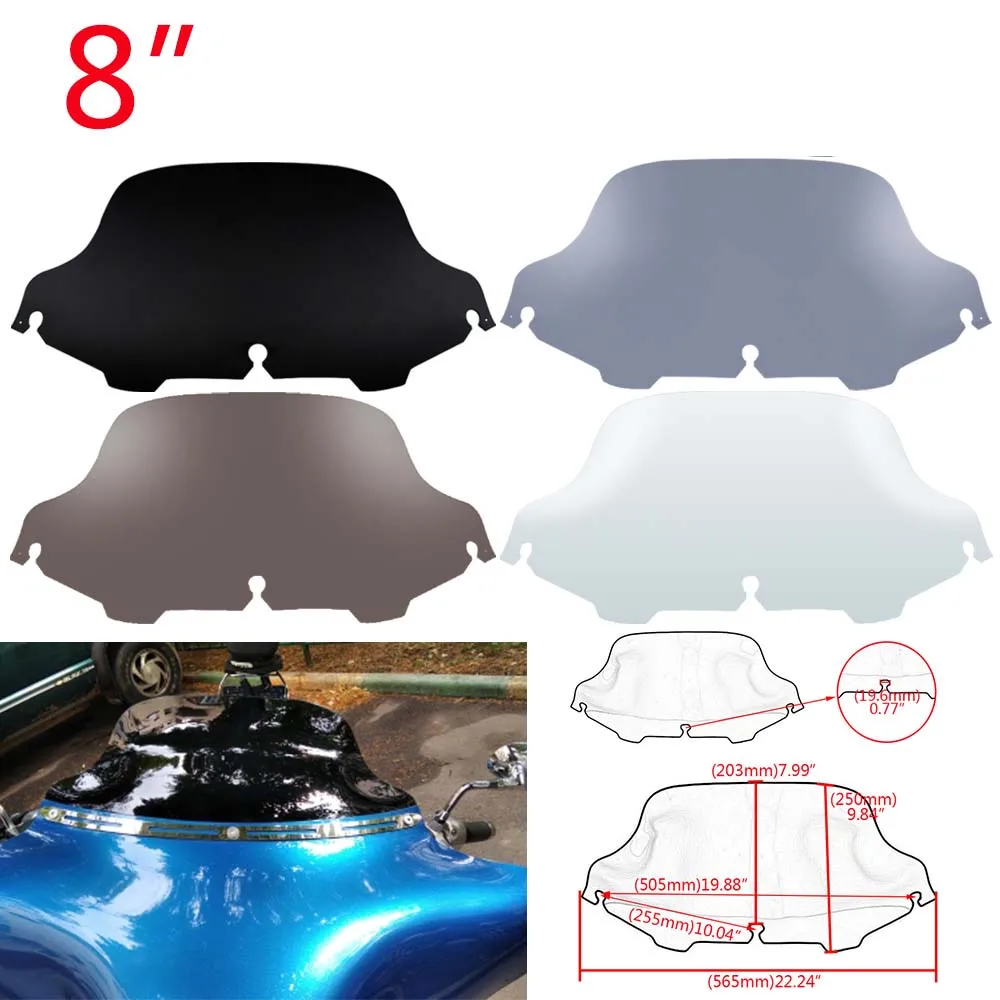 

Motorcycle 8 Inch Windshield Upper Fairing Windscreen Cover For Harley Electra Street Glide Touring Ultra Classic FLHTK 1996 -13