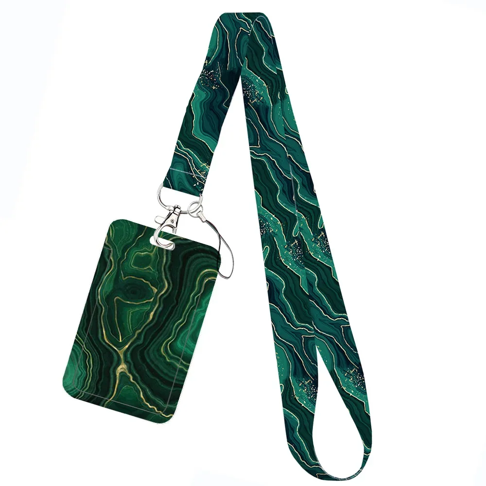 Love Marble Pattern Keychain Holder with Lanyard