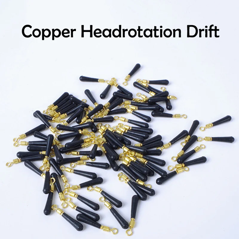 10 20 50 Pcs Fishing Gear Block Rotation Drift Fishing Floats Accessory Bobber Copper Rubber Tools Fish Float Fishing Float Base