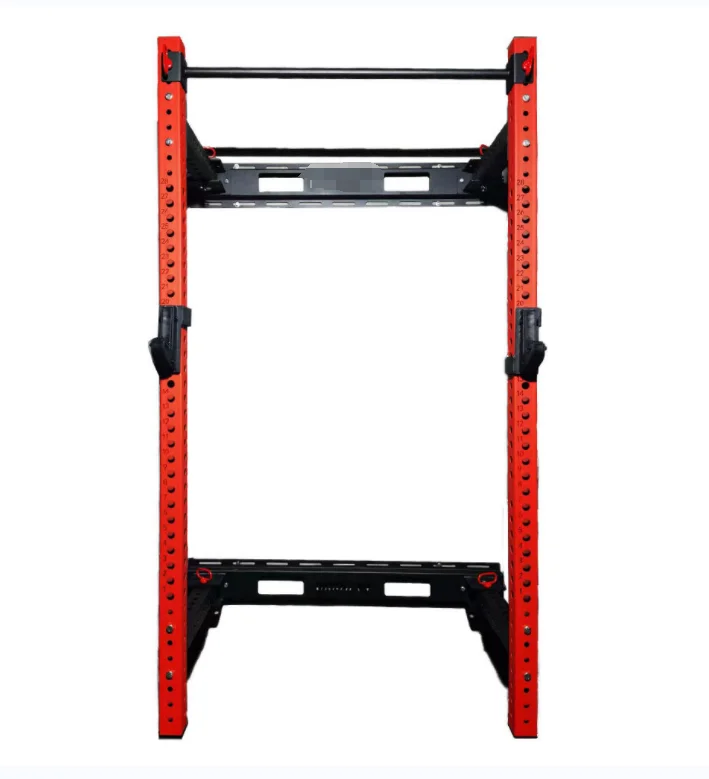 %a- Dinuo Cheap Price Home Gym Machinery Adjustable Weightlifting Power Racks Wall Folding Back Wall Mount Squat Rack