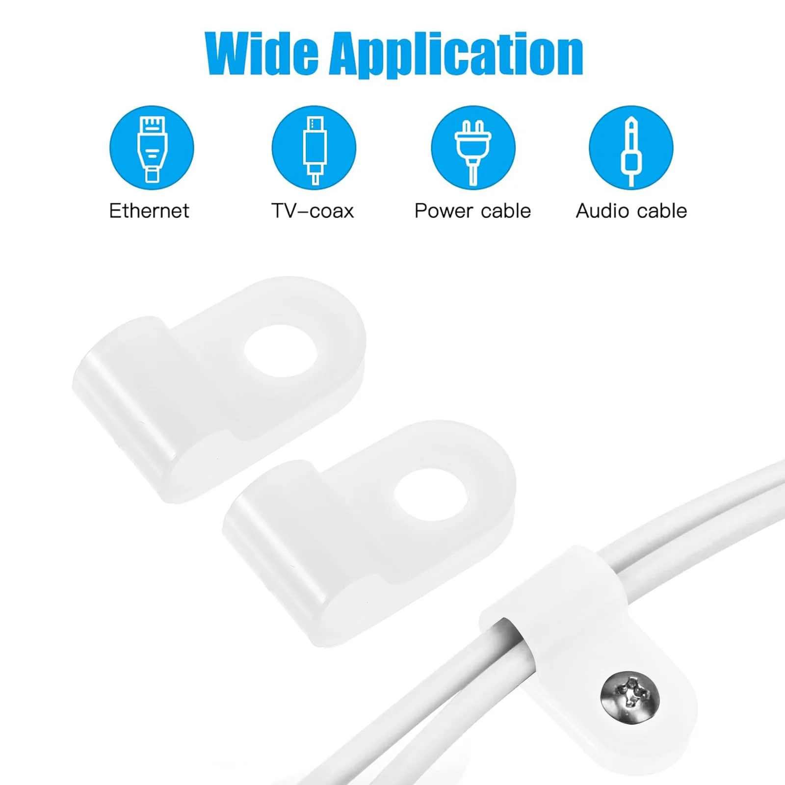 

100 Pcs Wire Holder Cable Clips for Cords Organizing Telephone Rope Light White CC 0 5 5 0 Wire Management Solution Outdoor Use