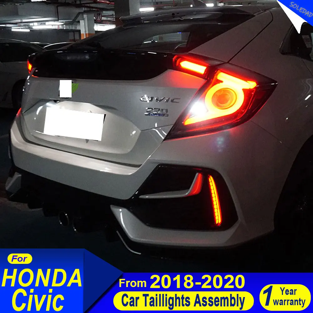 

Car LED Tail Lamps Assembly For Honda Civic Hatchback 10th Gen 2018 2019 2020 2021 DRL Taillights Dynamic Light Turn Signal