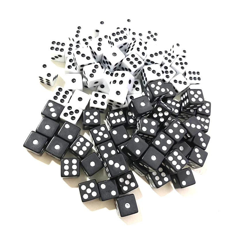 Wholesale 1000pcs Dots Dice 10mm Black White #10 Square Corner Wisdom Puzzle Cubes Graduation Thesis Plane Model Design Dice - view 5