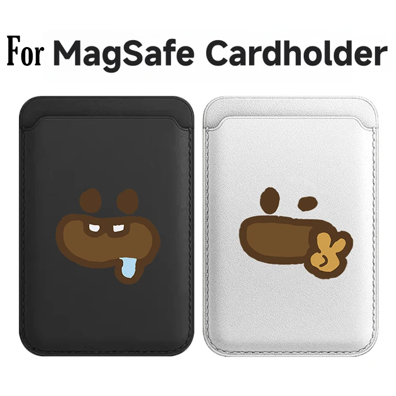 

Slim Portable Cute Expression Cartoon Pattern Card Holder Magnetic For iPhone 17 For Samsung Galaxy S26 For MagSafe Wallet Cover