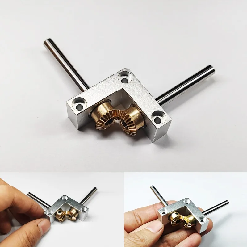 4/5mm Mini 90-Degree Right Angle Gearbox 1:1 Bevel Gear Direction Changer Model Drive(Requires self-assembly)
