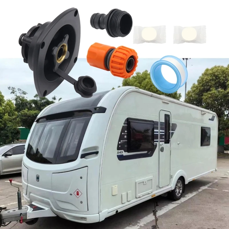 

D0UC Campervan Brass Threaded Water Fill Inlet Leakproof Quick Connection Adapter