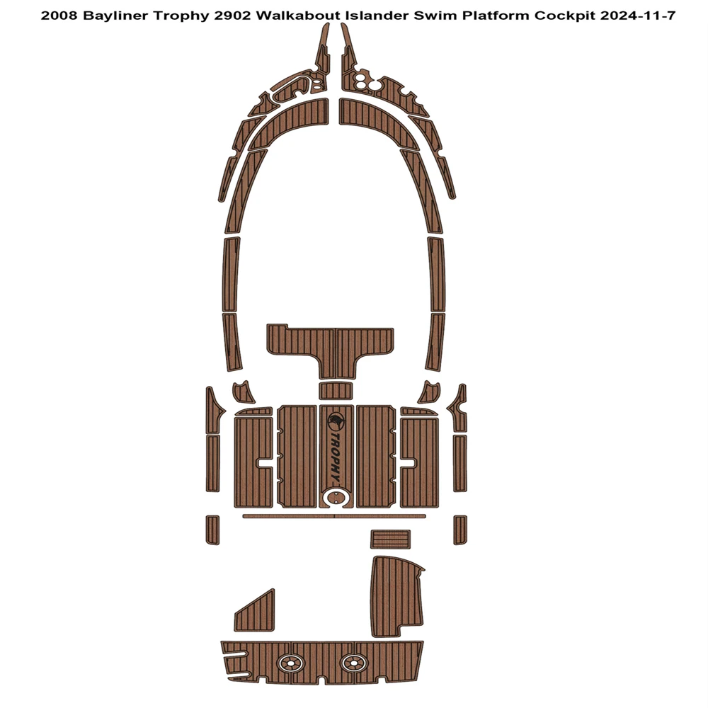 2008 Bayliner Trophy 2902 Walkabout Islander Swim Platform Cockpit Boat EVA Floor SeaDek MarineMat Gatorstep Style Self Adhesive