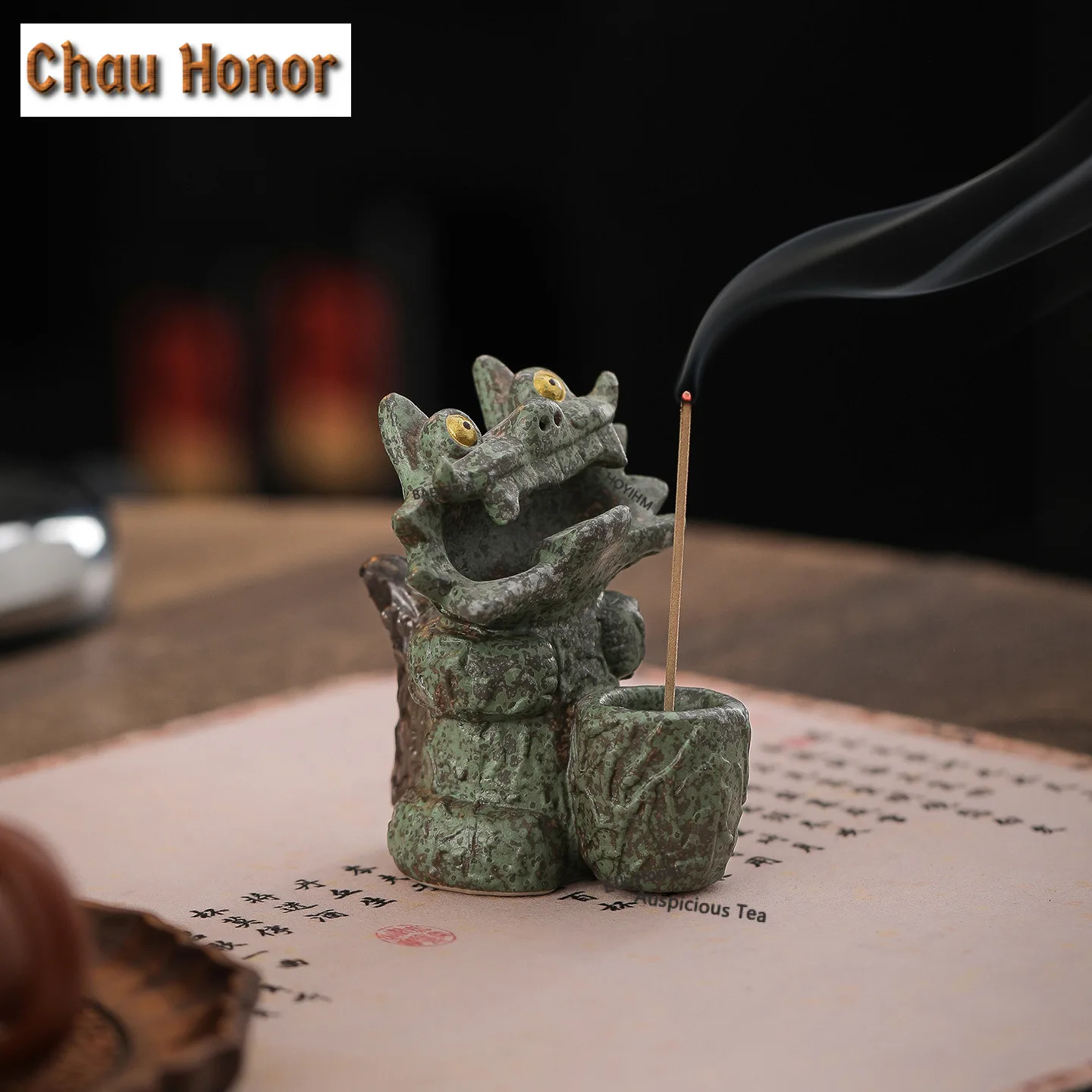 ZAEYORIA Creative Little Cat Ceramic Incense Holder Incense Waterfall Incense Burners Aromatherapy Censer Accessories Ornaments