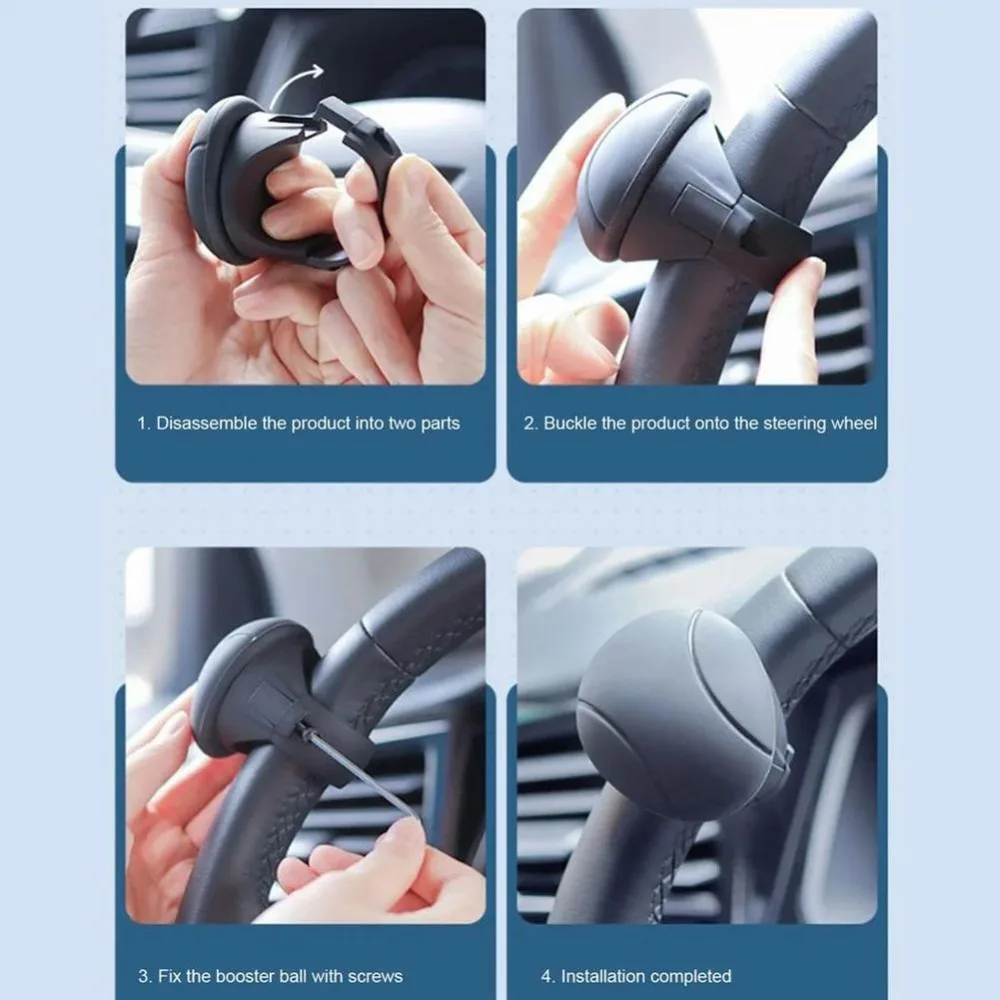 

Car Control Steering Wheel Knob Portable Car Accessories ABS Spinner Knob 360-degree Steering Wheel Ball For Ford car
