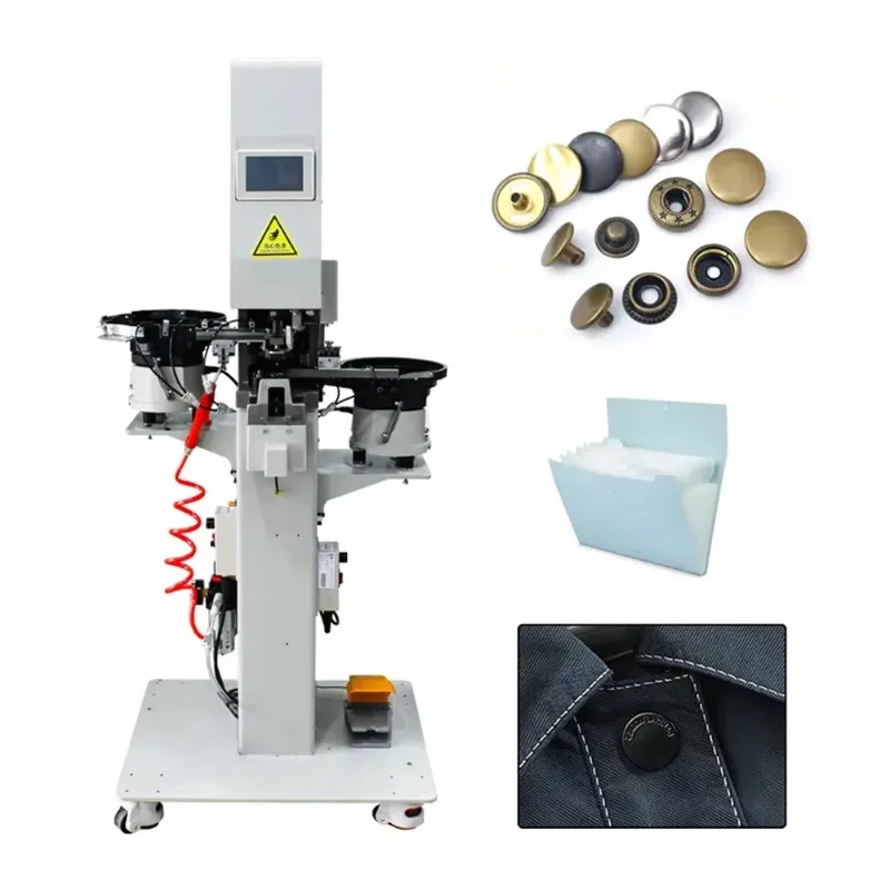 Factory Fully Automatic Feeding Snap Button Attaching Machine With Infrared