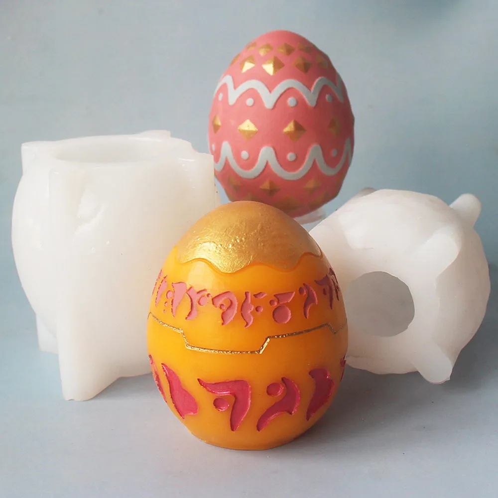 Easter Egg Painting Gypsum Arts Silicone Mold Kneading Fun Candle Epoxy Resin Mould DIY Handmade Ornaments Gift Household Items